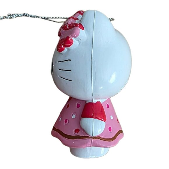 2011 Sanrio Hello Kitty Christmas Ornament Pink Polka Dot Dress Cat Kurt Adler - Picture 5 of 9